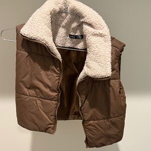 SHEIN Textured Cream and Brown Vest